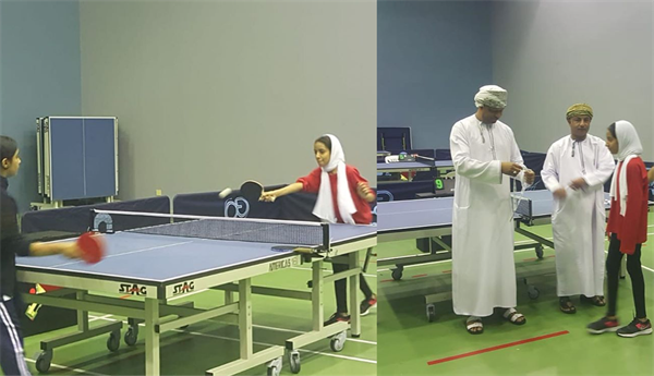 Student Sarah Bint Haider Al-Lawati won the third place/bronze medal in table tennis championship for private schools